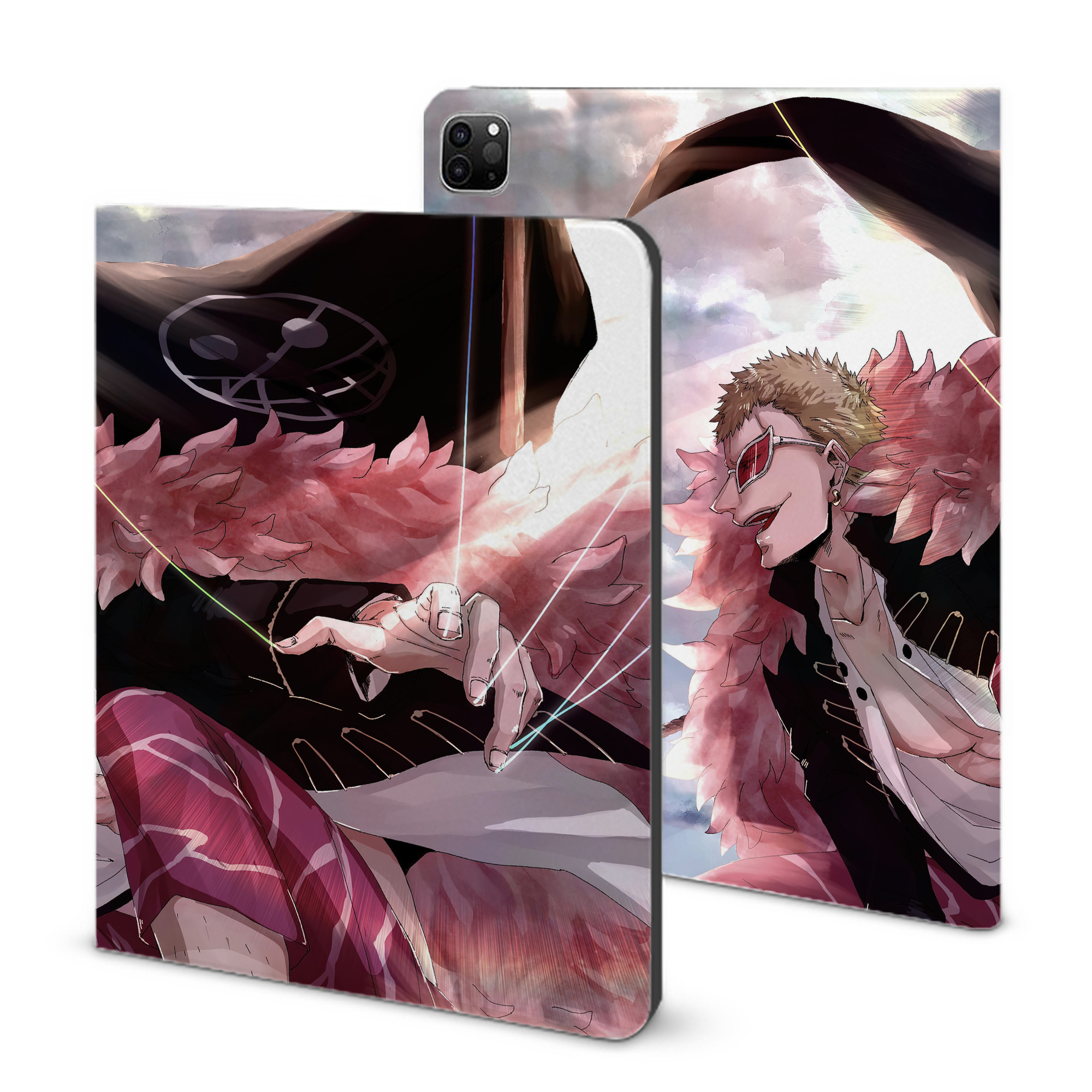 （画像用） ワンピース ONE PIECE IPad ケース ブック型 PUレザー TPU 耐衝撃 軽量 薄型 ペン収納なし 全面保護 IPad 各モデル対応